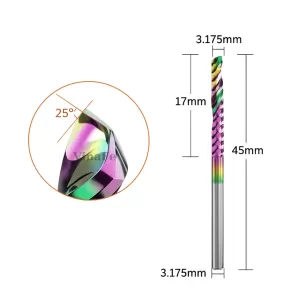 Mũi Cnc Nhựa 1 Me Xoắn Phủ Titan 3.175*17*3.175mm
